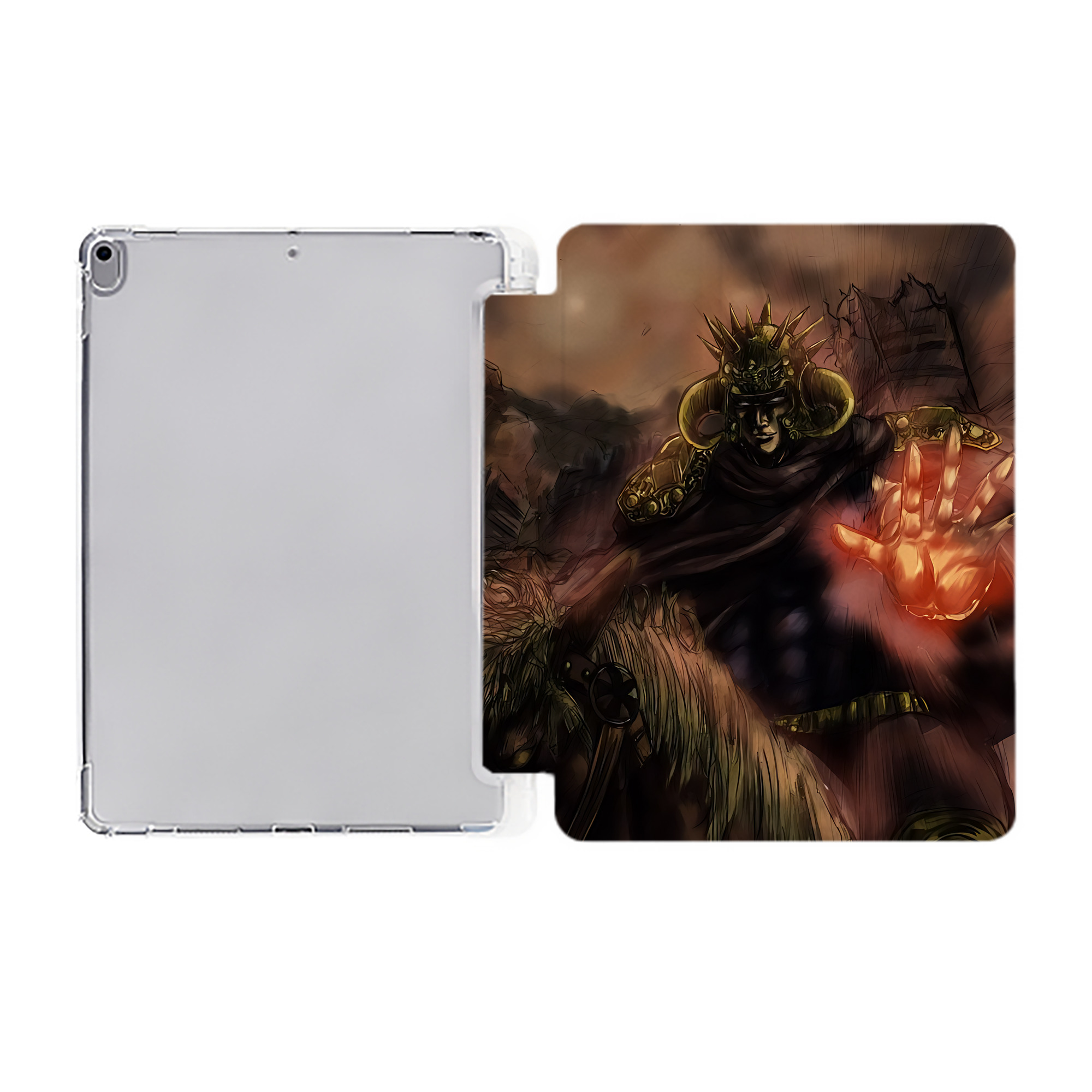 （画像用） 北斗の拳 Fist of the North Star IPad ケース ペン収納付き 三つ折りスタンド PUレザー×シリコン 対応機種9.5/10.5/10.9インチ